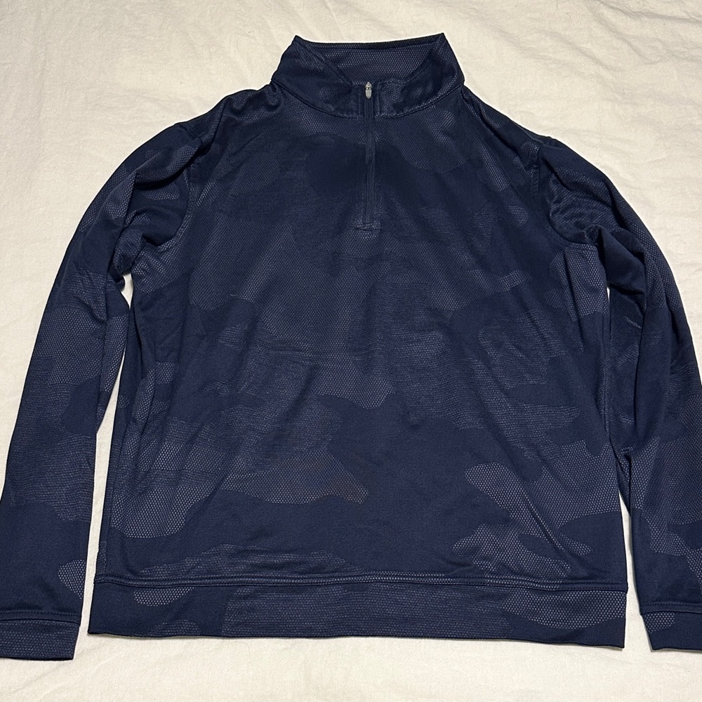 Peter Millar Navy Camp Quarter Zip Golf Pullover